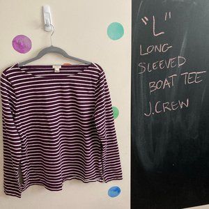 Wine-color, Striped Boatneck Top from J.Crew (L)
